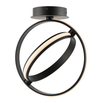 Nicole Modern Minimalist Aluminum Ring Integrated LED Semi Flush Mount - JONATHAN Y